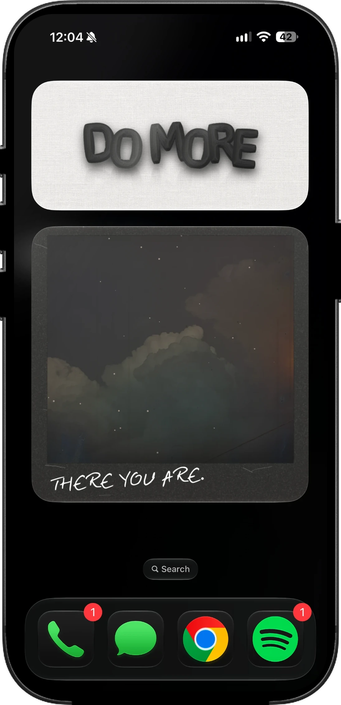 WIDGET on an iPhone homescreen